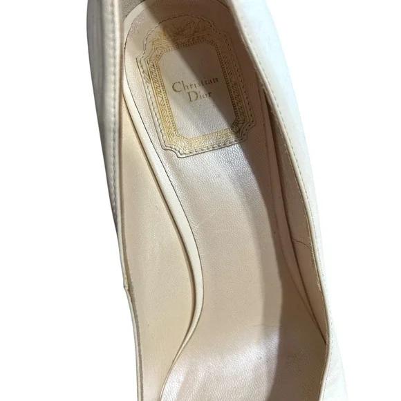 Christian Dior Cream Leather Platform Stiletto Heels‎ Shoes - Picture 10 of 16